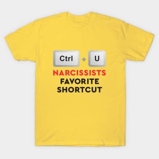 Minimalist Narcissist Abuse Control Shortcut Keyboard Typography T-Shirt